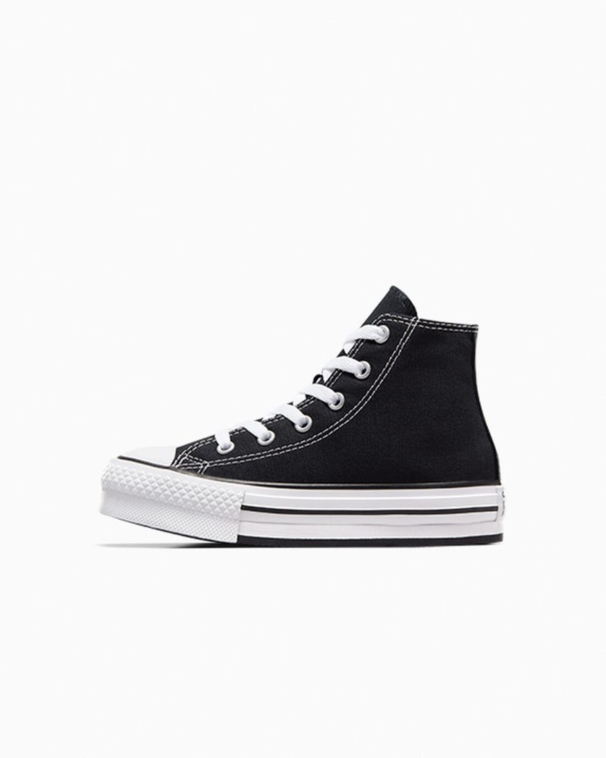 Topanky Na Platforme Converse Chuck Taylor All Star Lift Vysoke Dievcenske Čierne Biele Čierne | SK P11QBC6